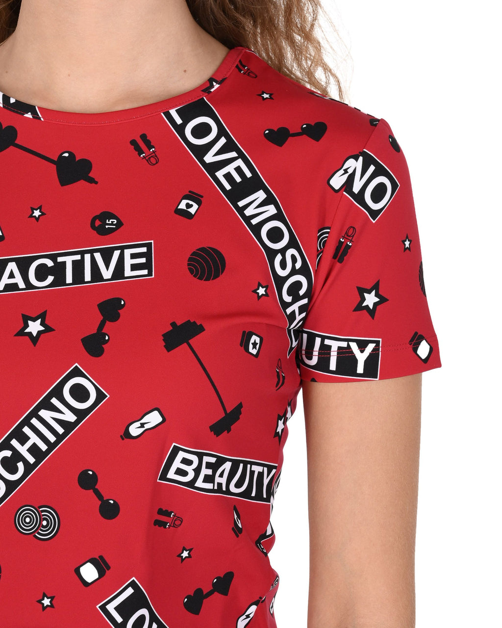 Camiseta de mujer Love Moschino W 4 H16 00 E 2166 0003 GYM FONDO ROSSO
