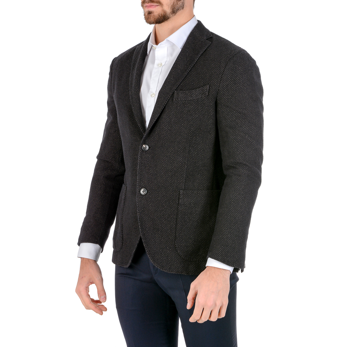 Chaqueta Boglioli Milano para hombre, manga larga, gris oscuro