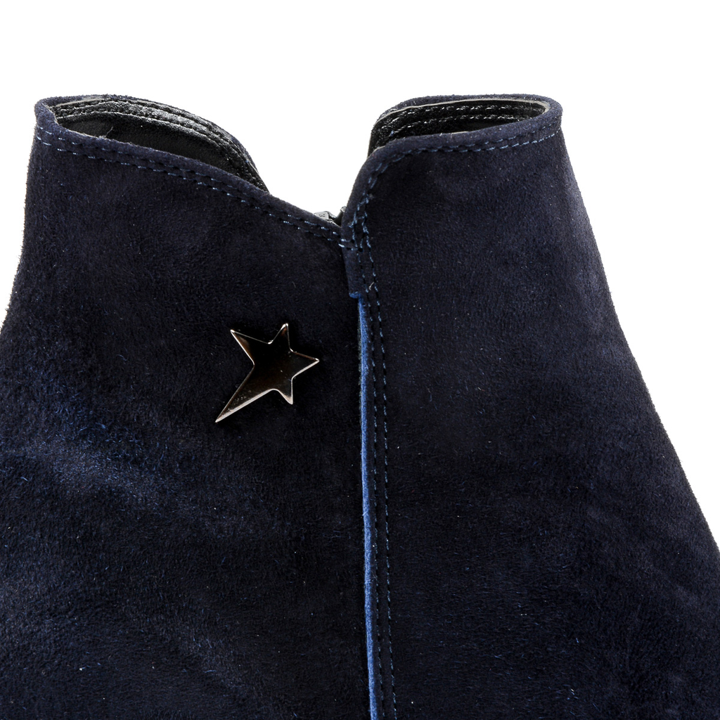 Andrew Charles Womens Heeled Ankle Boot Blue SHERYL