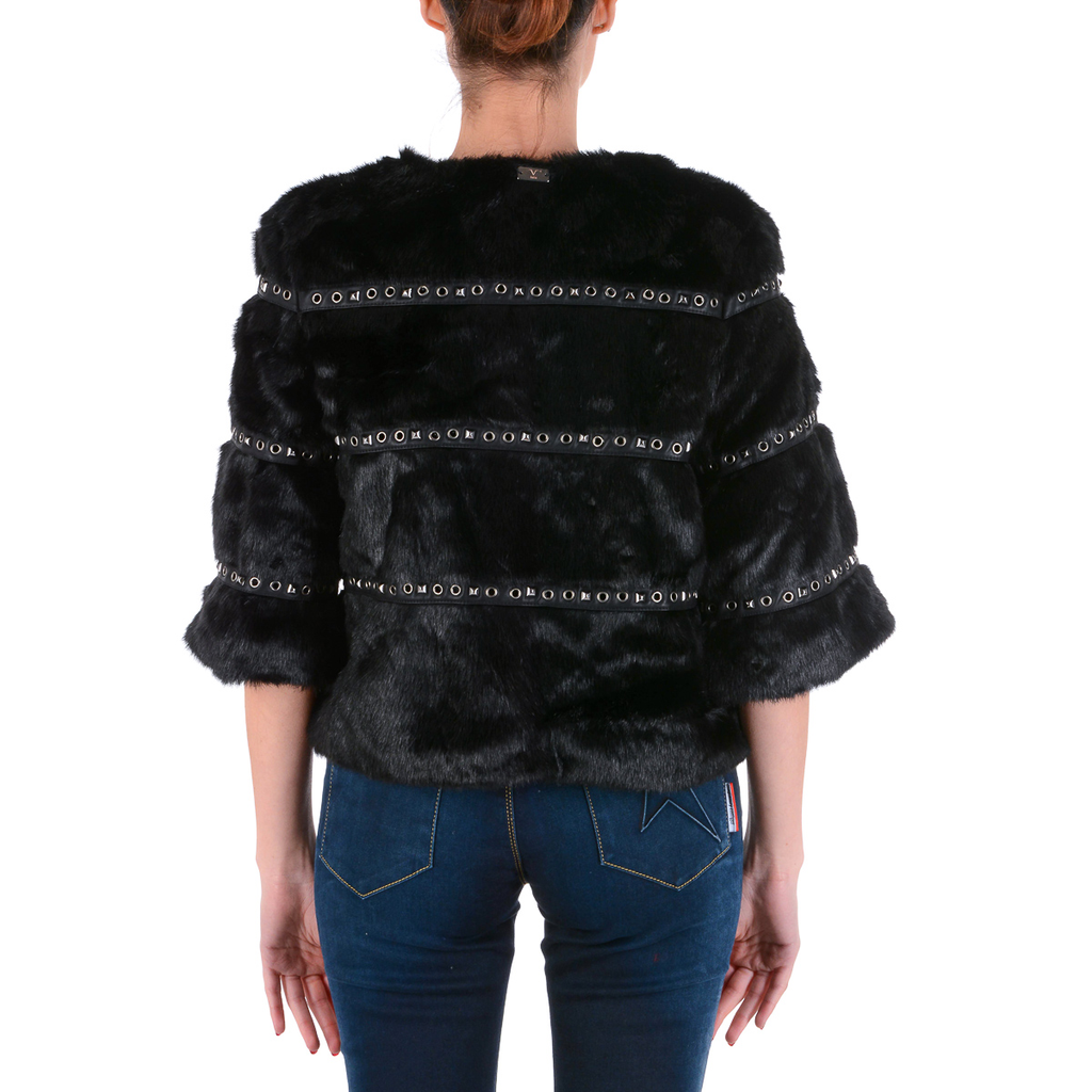 Chaqueta de mujer V 1969 Italia de manga larga negra GIULIA