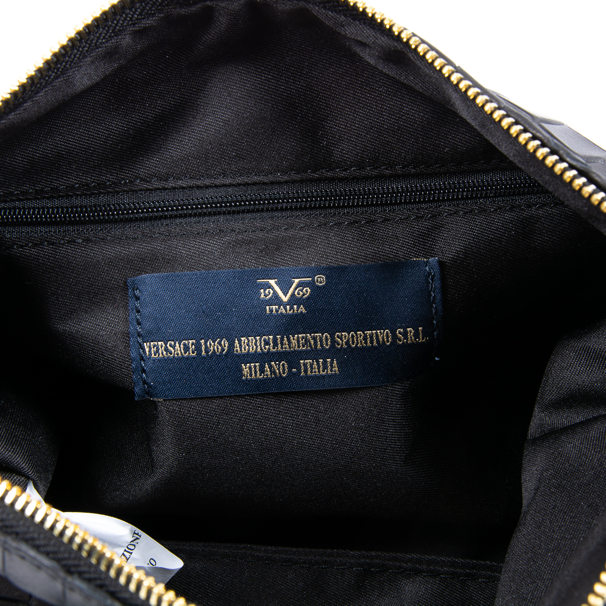 Bolso de mano para mujer V 1969 Italia, color negro y lima