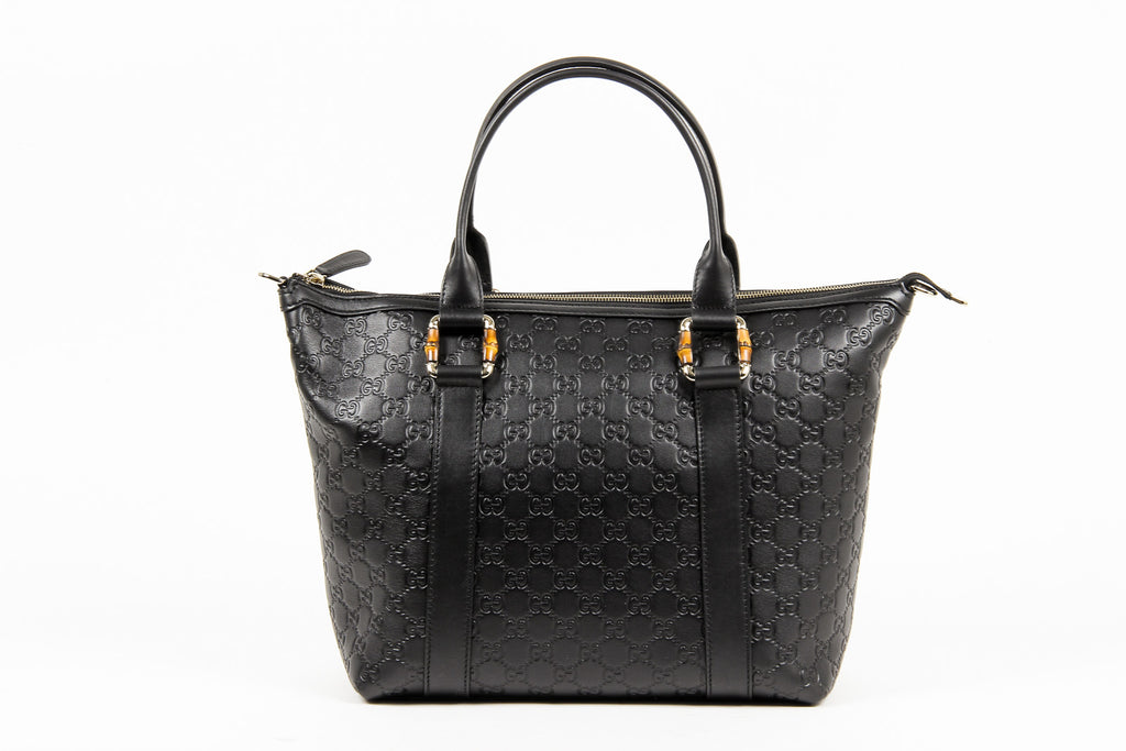 Bolso de mano Gucci de piel de bambú con GG Guccissima para mujer