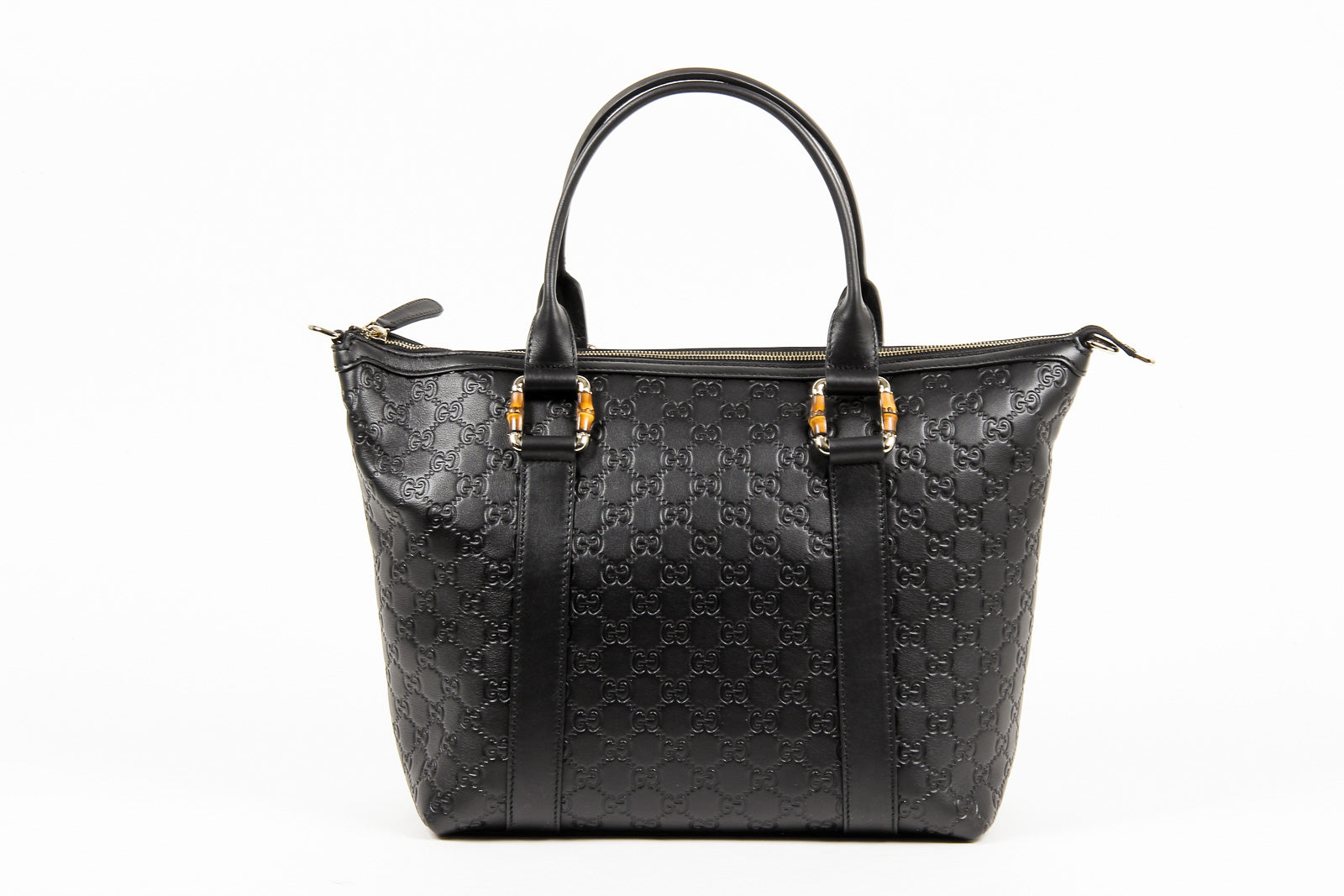 Bolso de mano Gucci de piel de bambú con GG Guccissima para mujer