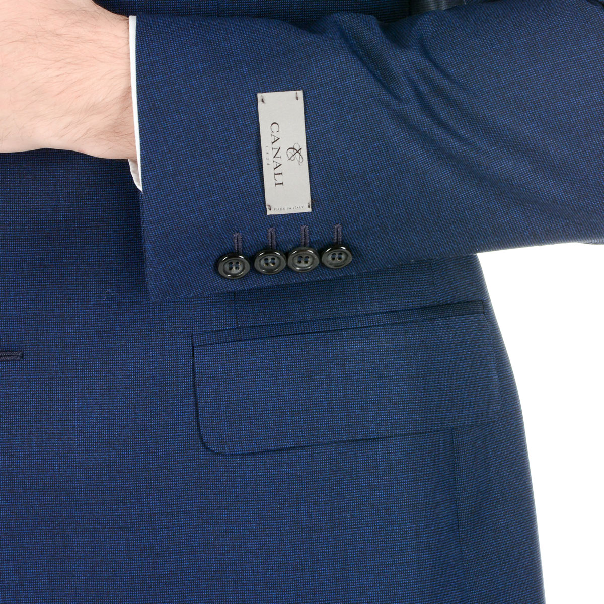 Canali Mens Suit Long Sleeves Blue Super 150's