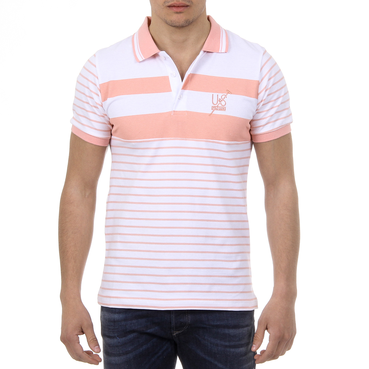 Polo Ufford & Suffolk Polo Club para hombre, manga corta, US006 ROSA