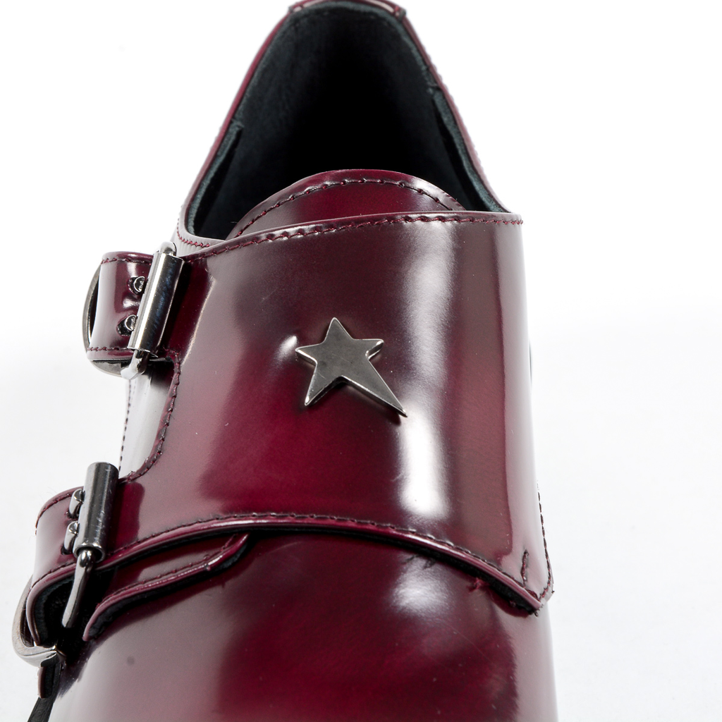 Andrew Charles Womens Monk Strap Shoe Bordeaux JANIS