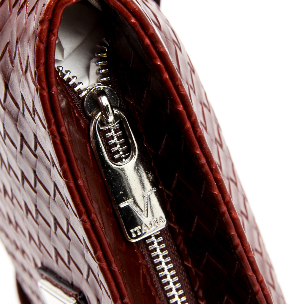 Bolso de hombro para hombre V 1969 Italia, color rojo oscuro ROD