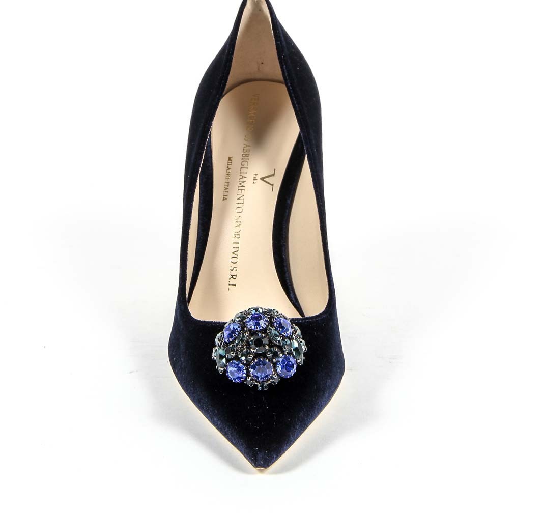 Zapatos de salón para mujer V 1969 Italia 3104104 VELLUTO BLU ROYAL