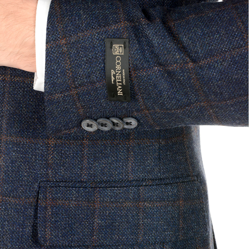 Corneliani Mens Jacket Long Sleeves Dark Blue