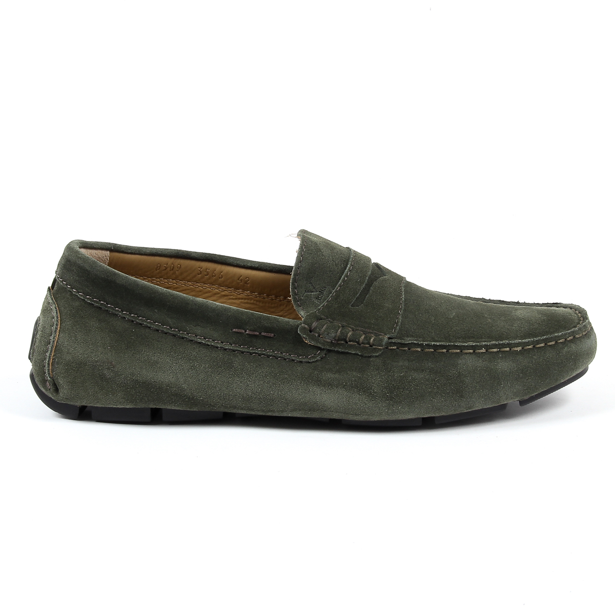 Mocasines V 1969 Italia para hombre, color verde STEWART