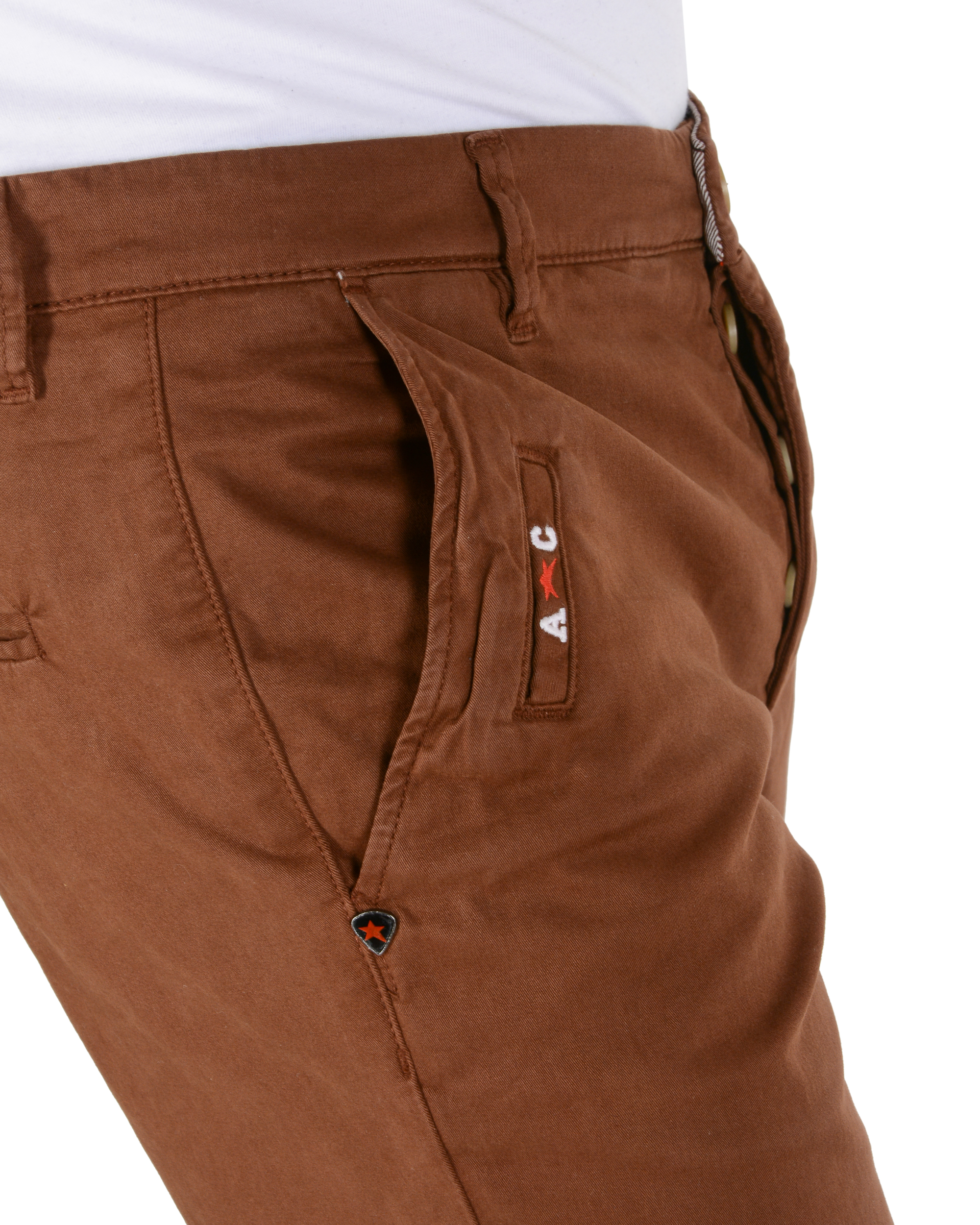 Andrew Charles Mens Trousers Regular Fit RAMY BROWN