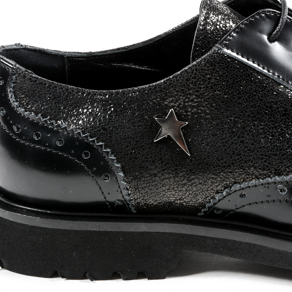 Andrew Charles Womens Oxford Shoe Black COURTNEY