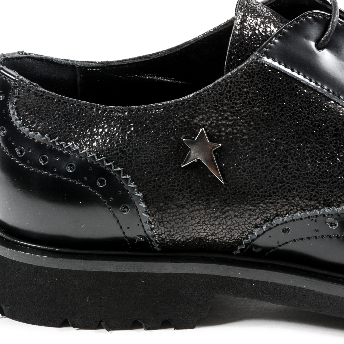 Andrew Charles Womens Oxford Shoe Black COURTNEY