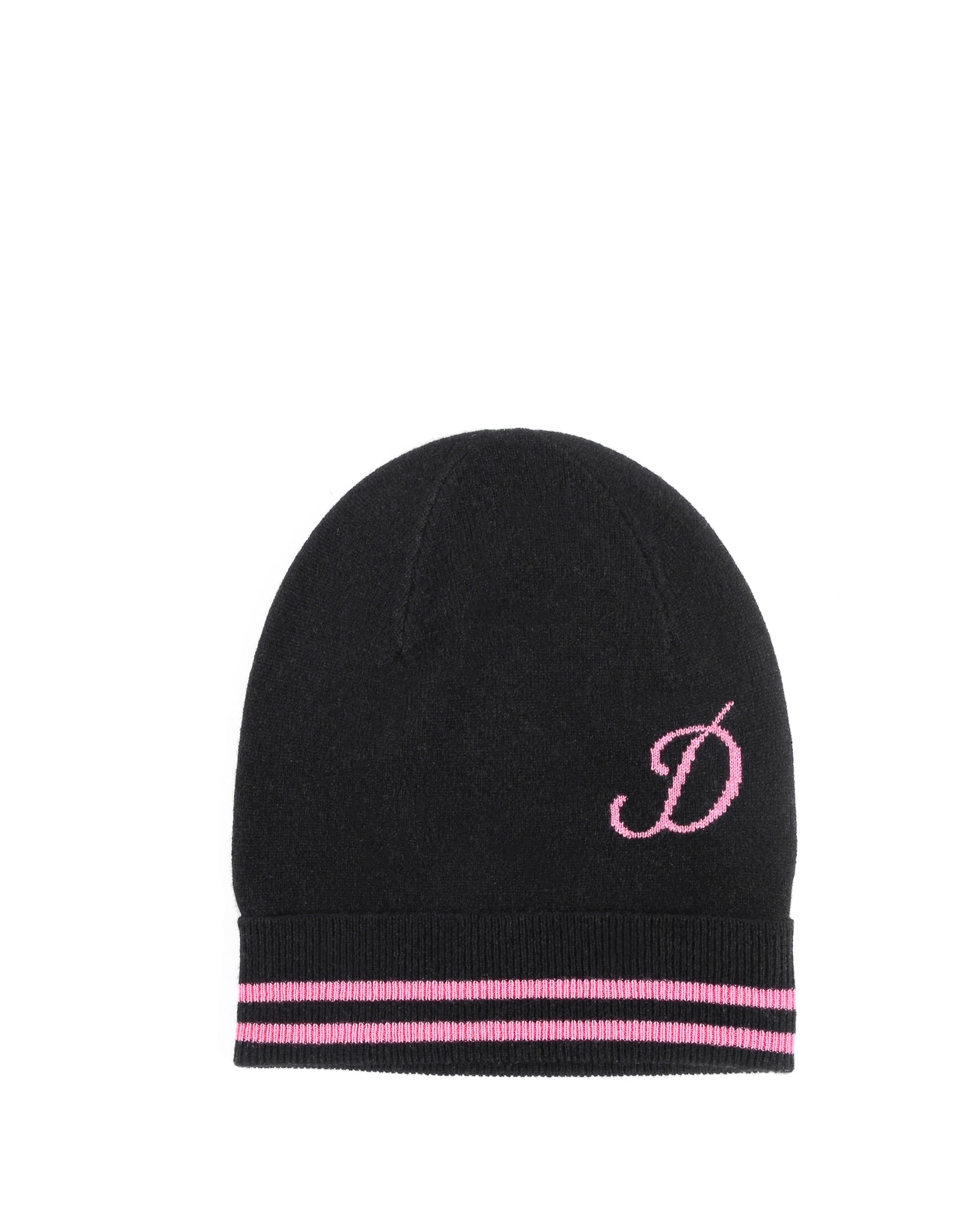 Gorro de cachemira con monograma - Negro