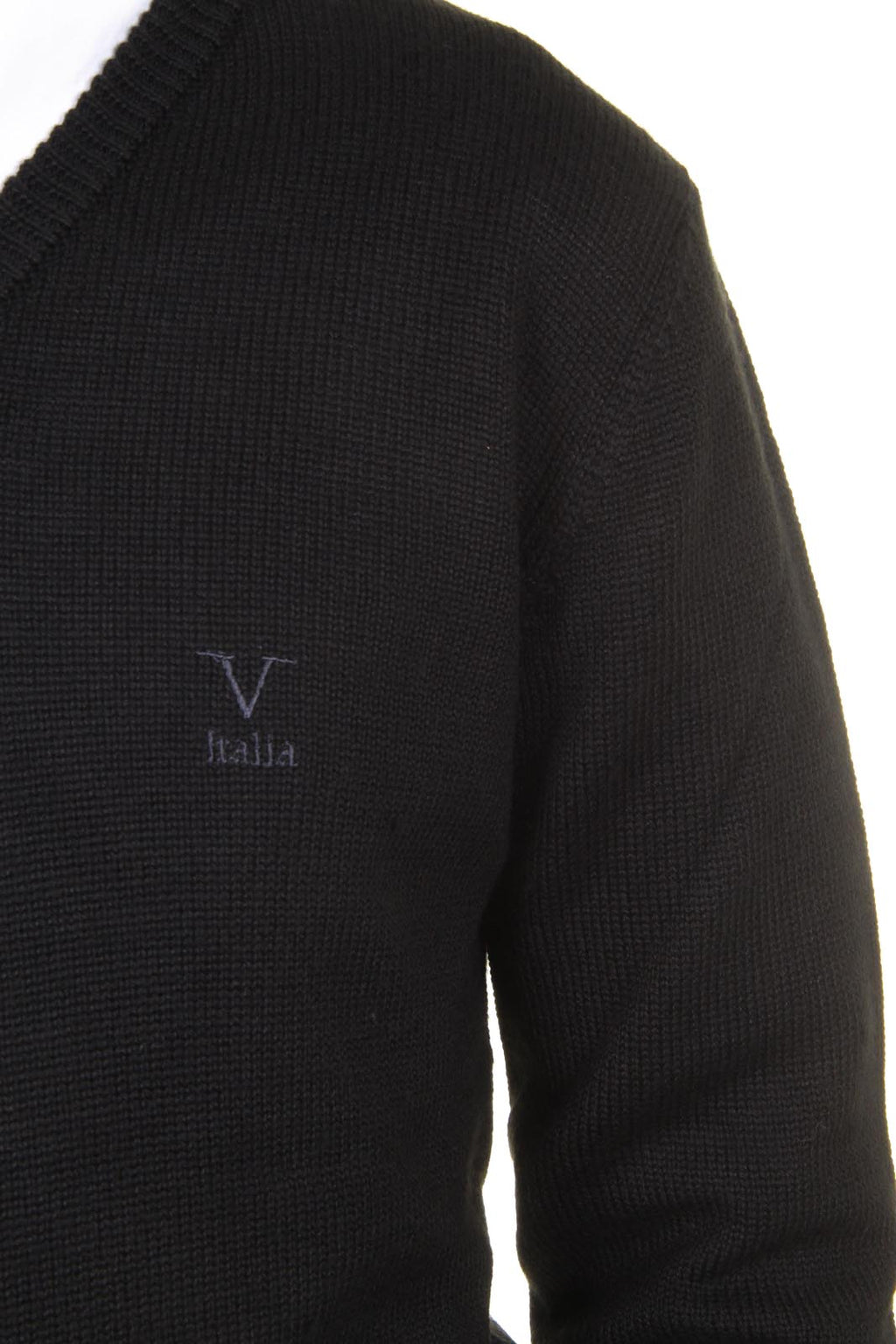 V 1969 Italia Jersey con cuello de pico para hombre 9803 SCOLLO V NERO