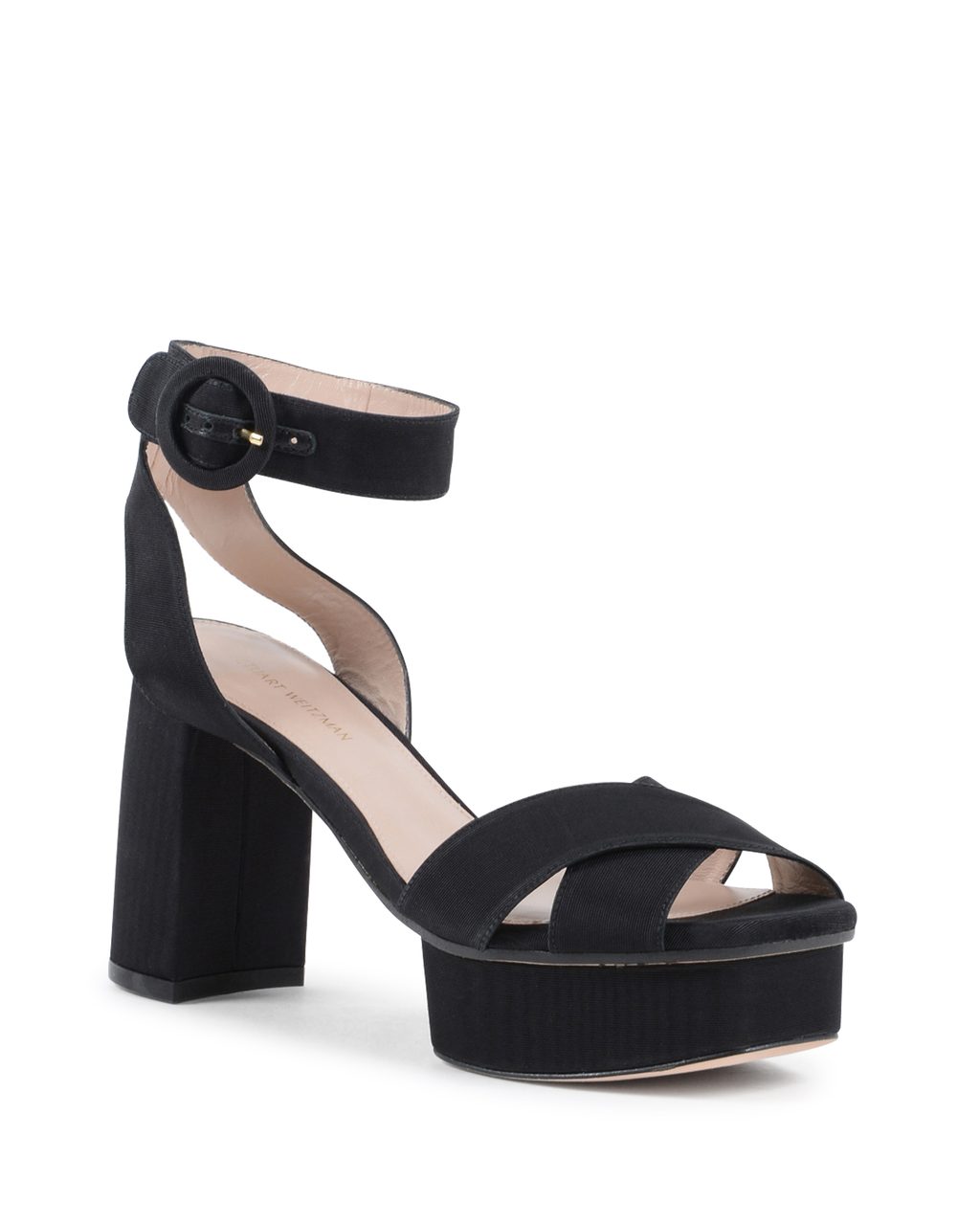 Stuart Weitzman Sandalia con tira al tobillo para mujer Negra CARMINA