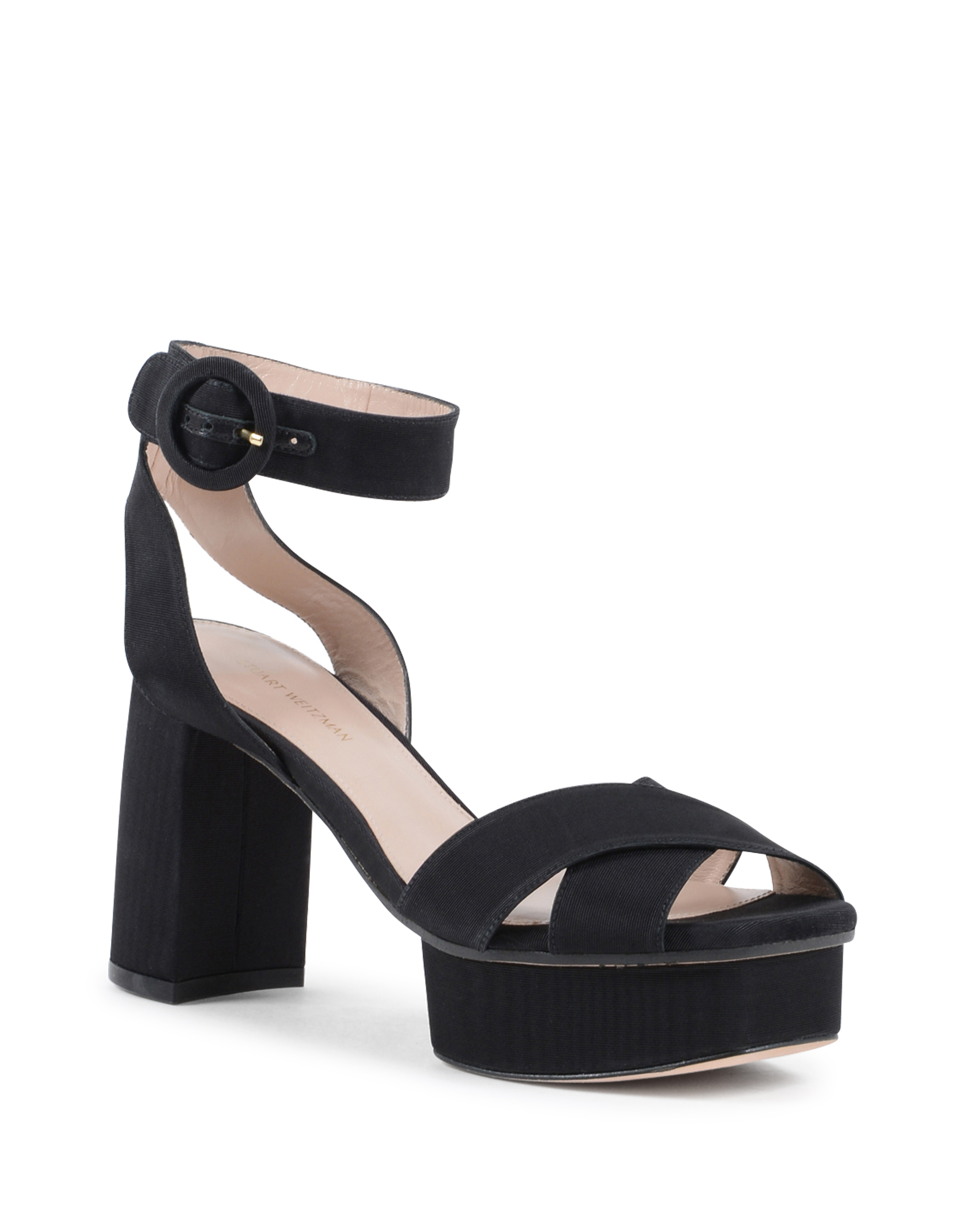 Stuart Weitzman Sandalia con tira al tobillo para mujer Negra CARMINA