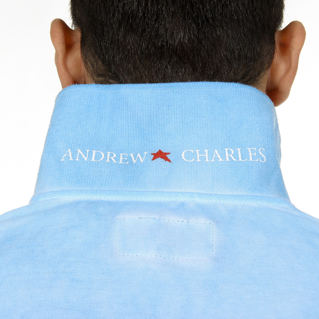 Polo Andrew Charles para hombre de manga corta azul claro SIMBA