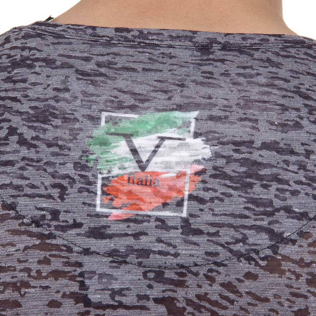 V 1969 Italia Mens T-shirt Short Sleeves V-Neck Black LUCAS
