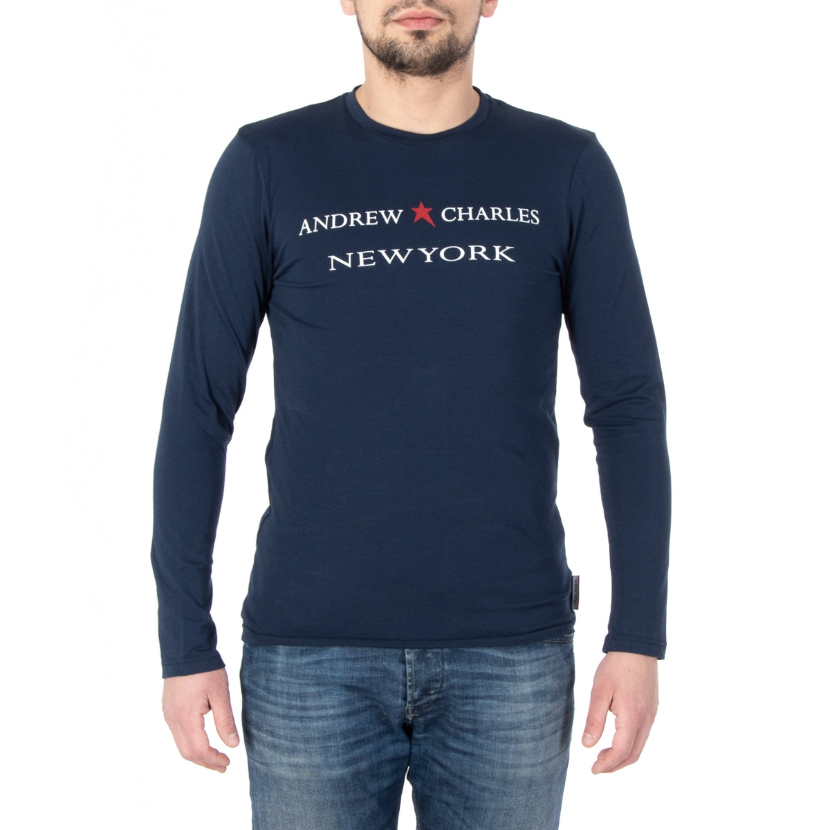 Camiseta de manga larga para hombre Andrew Charles By Andy Hilfiger TS160 031002 SELMA NAVY 003