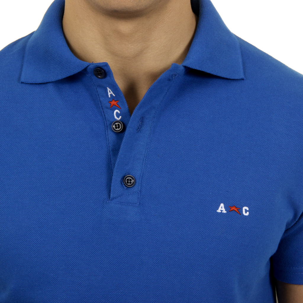 Polo Andrew Charles de manga corta para hombre azul SEFU