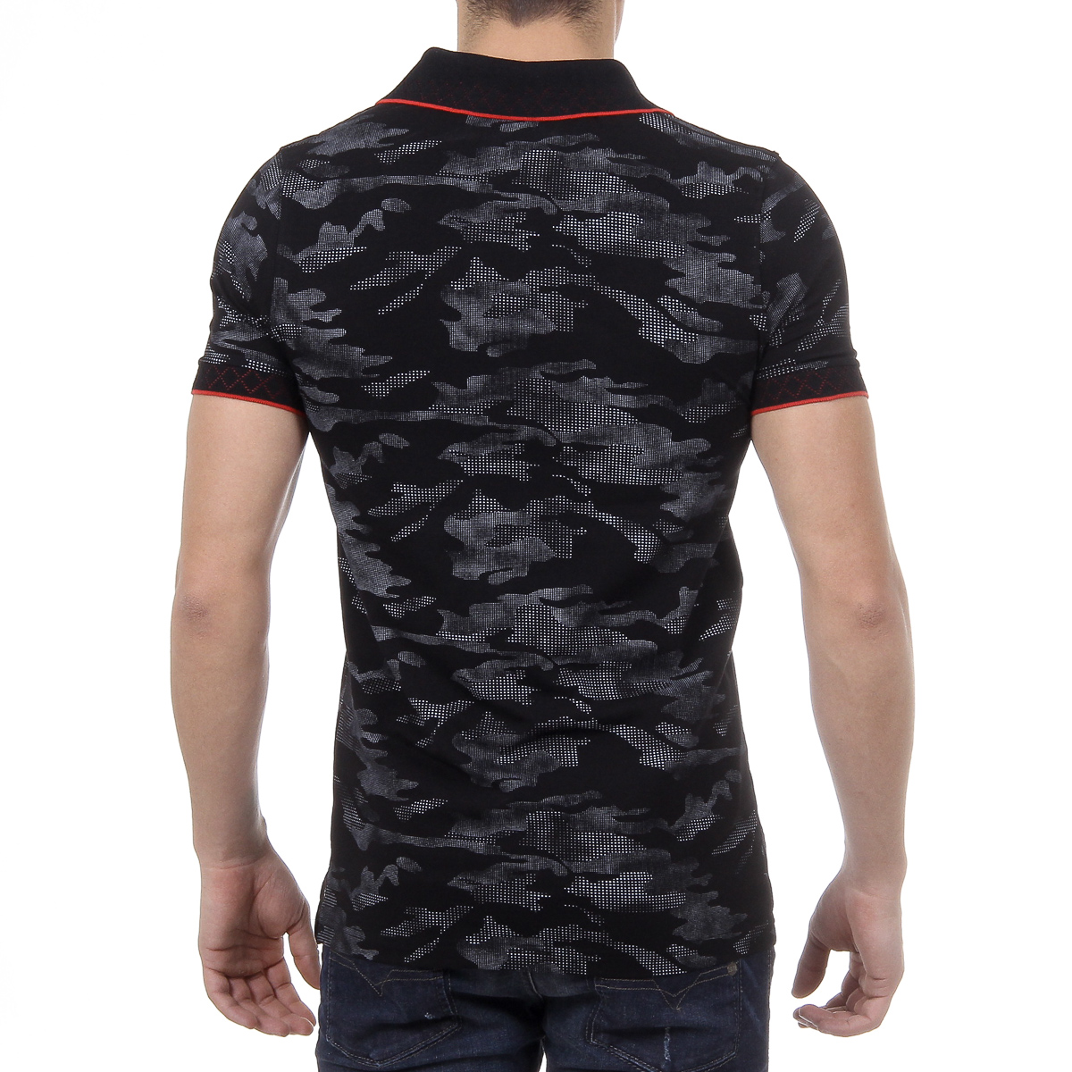 Andrew Charles Mens Polo Short Sleeves Black JULIAN