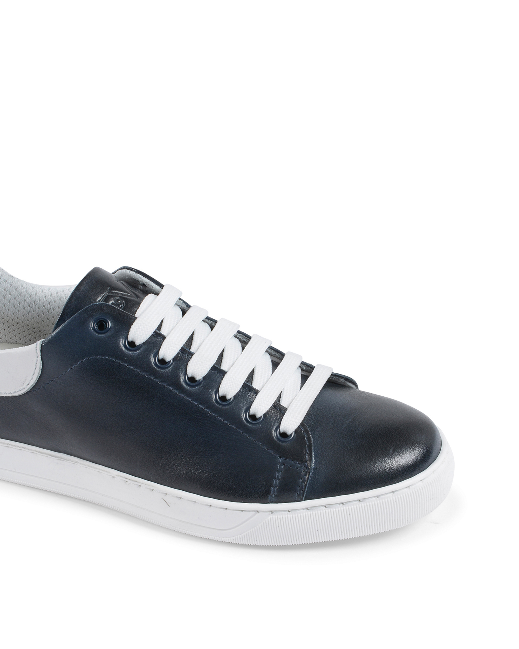 19V69 Italia Mens Sneaker Blue White 2120 CRUST BLU PELLE BIANCO
