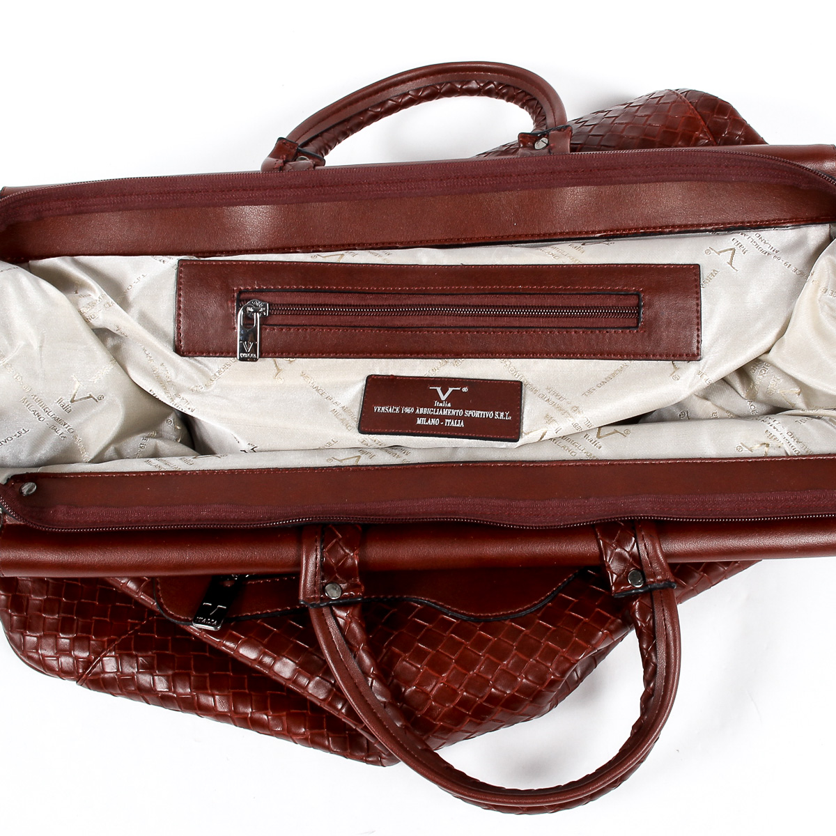 Bolso de mano para hombre V 1969 Italia rojo oscuro GARY