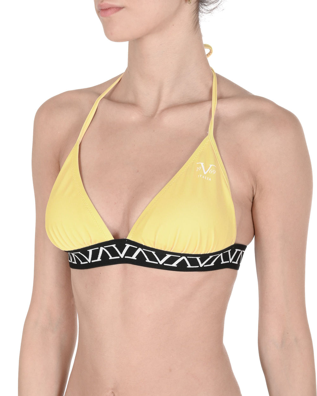 19V69 Italia Womens Swimwear Elastic Tape Top VSC1WTP05 POPCORN