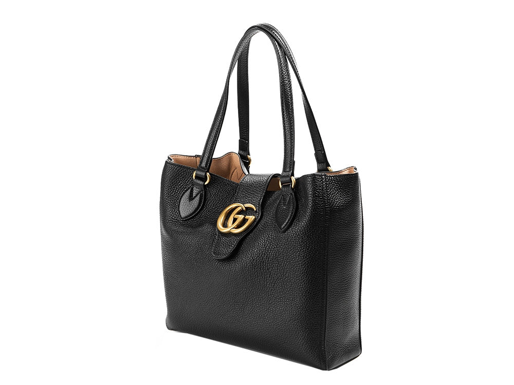 Bolso de mano de cuero con logotipo GG