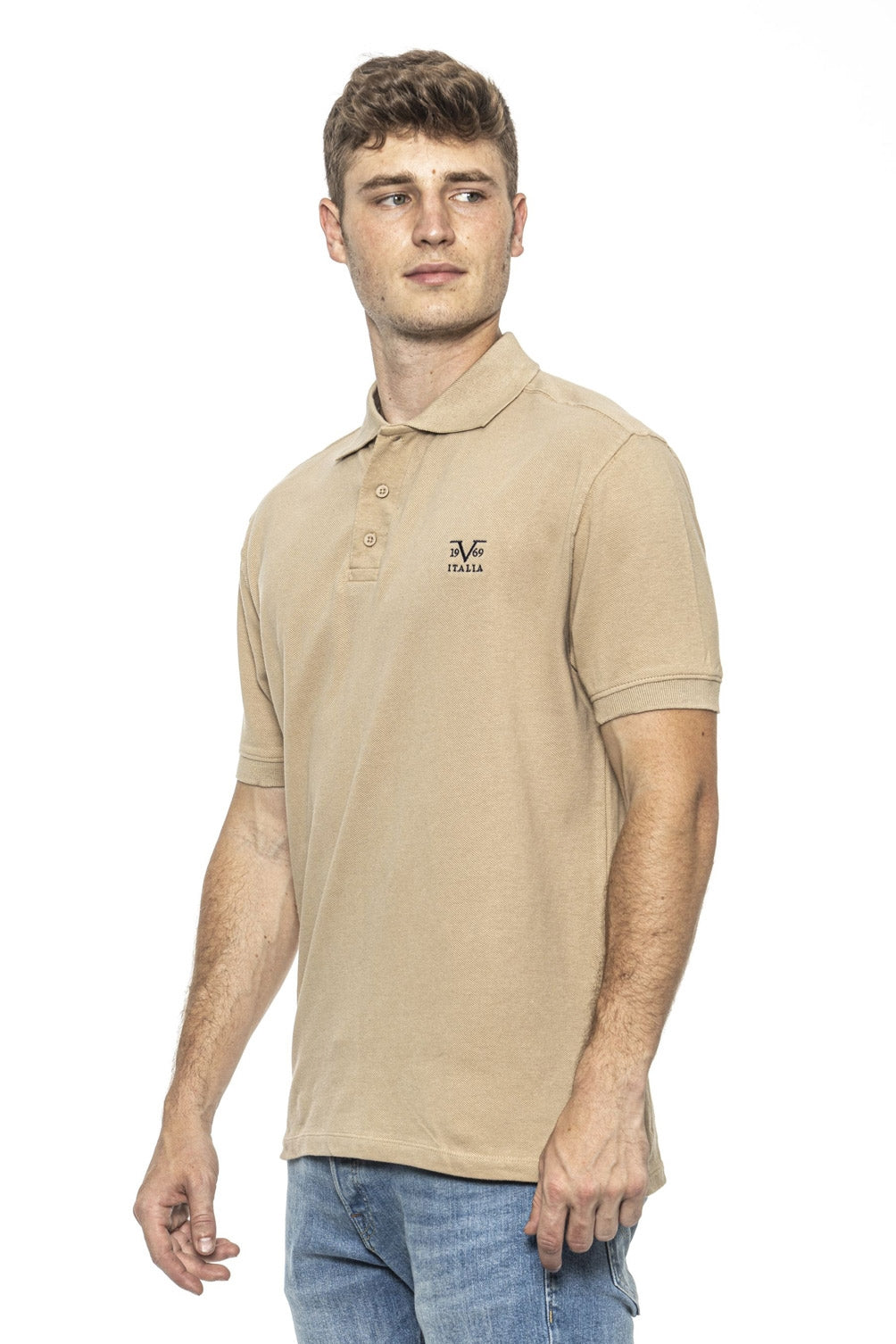 19V69 Italia Polo Hombre Beige RICAMO BEIGE