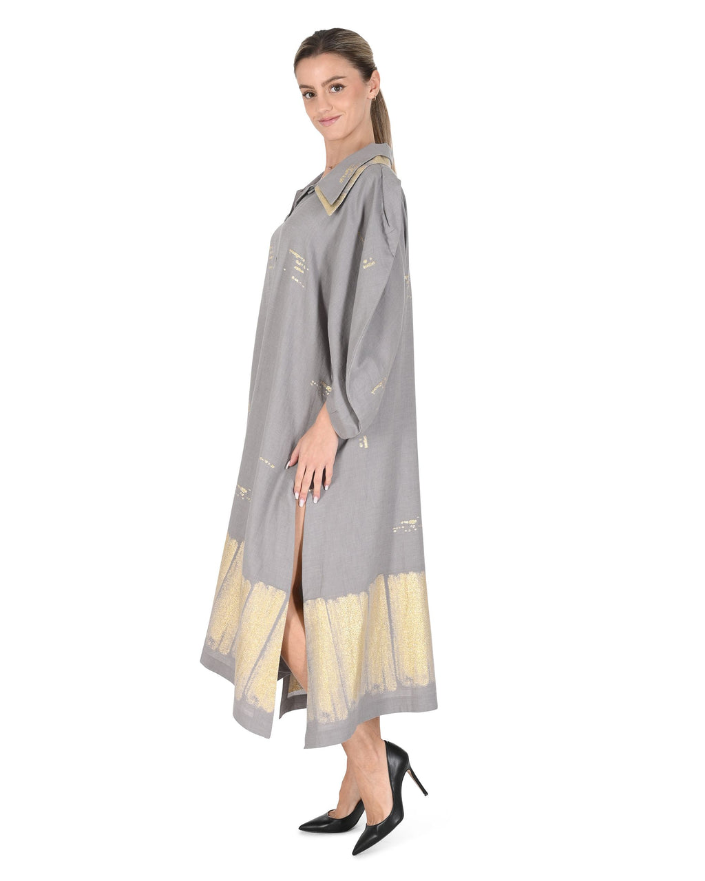 Vestido Mykonos para mujer DELOS GRIS CEPILLO 802