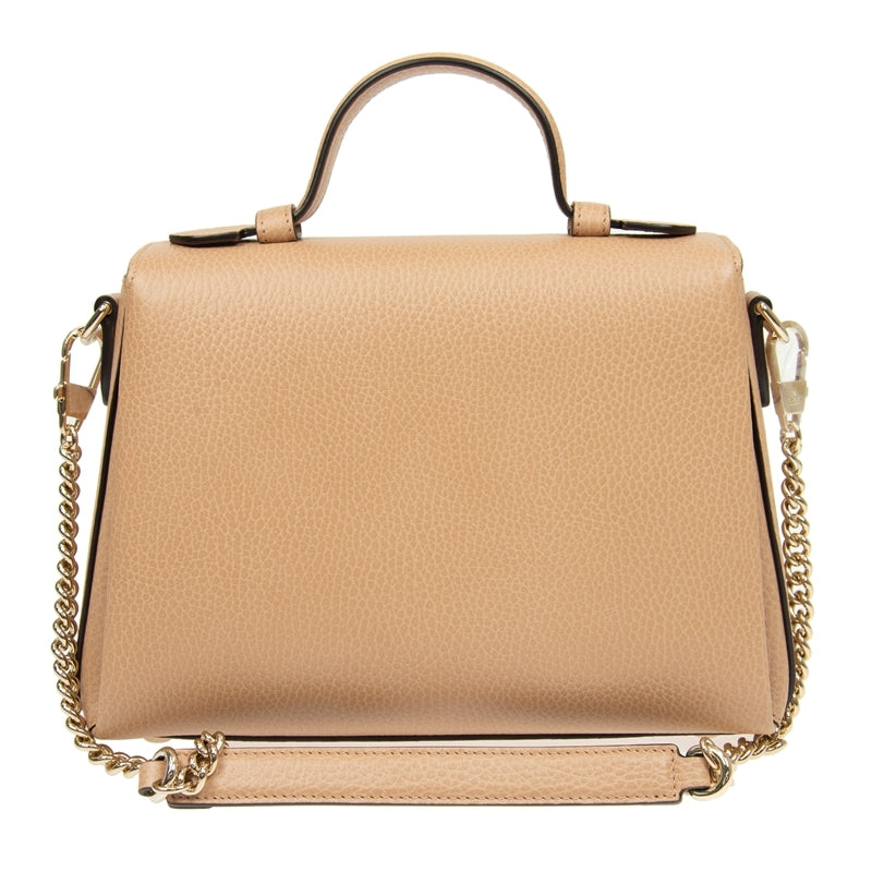 Bolso Gucci de piel entrelazada con cadena beige