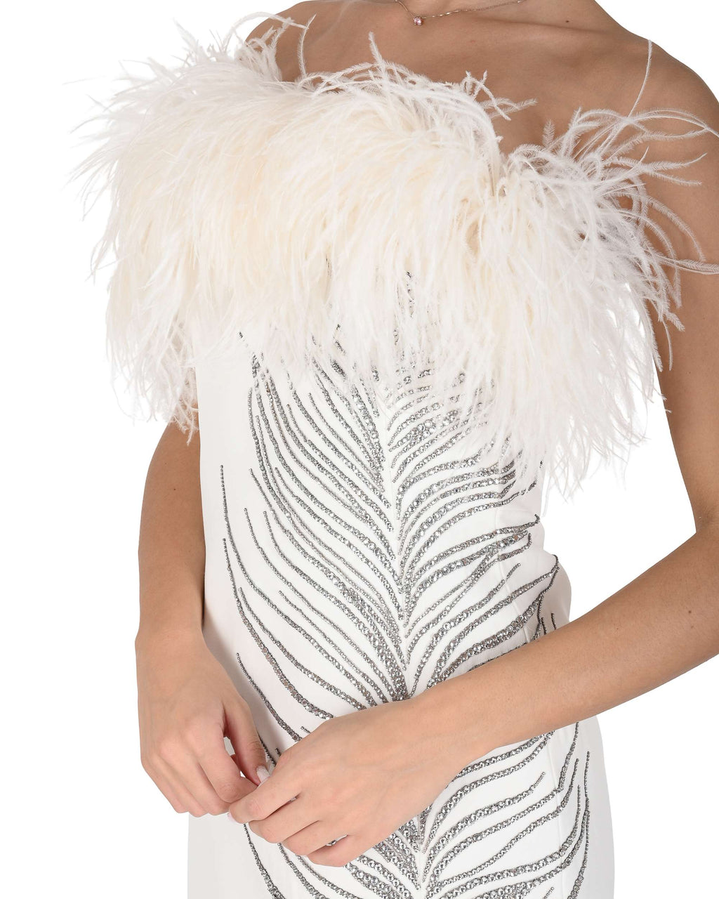 Vestido David Koma para mujer PF24DK05D BLANCO/PLATA 7S2