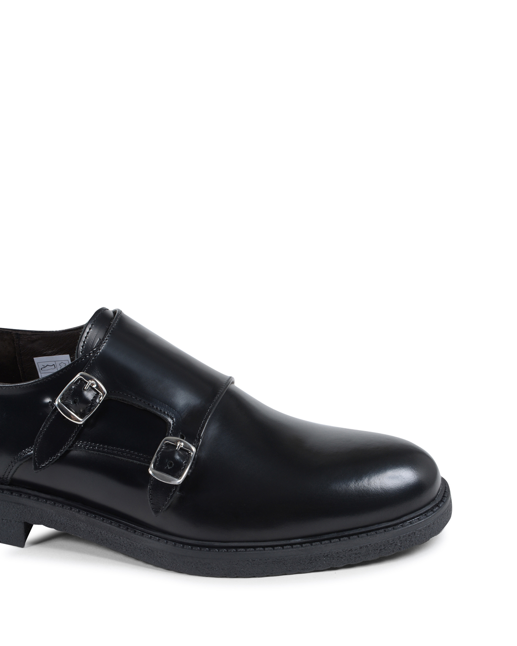 19V69 Italia - Zapato de doble hebilla para hombre, color negro, 1210 P ABRASIVATO NERO