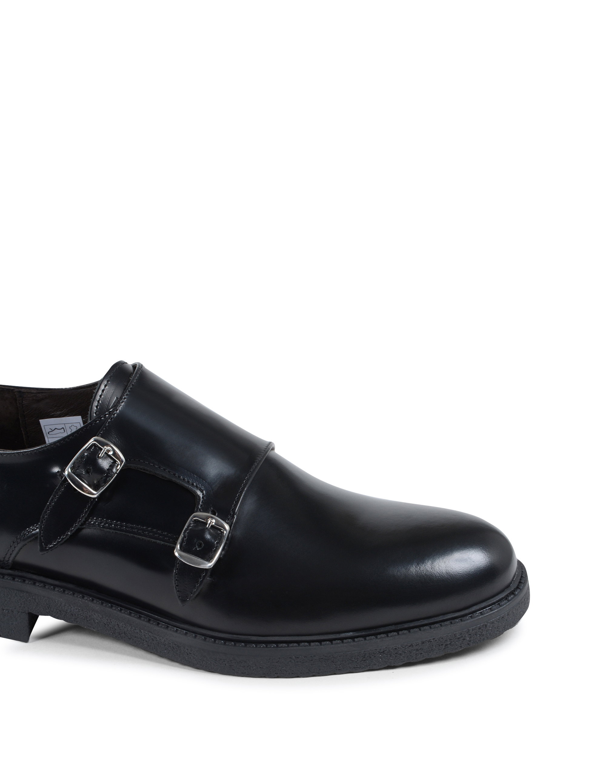 19V69 Italia - Zapato de doble hebilla para hombre, color negro, 1210 P ABRASIVATO NERO