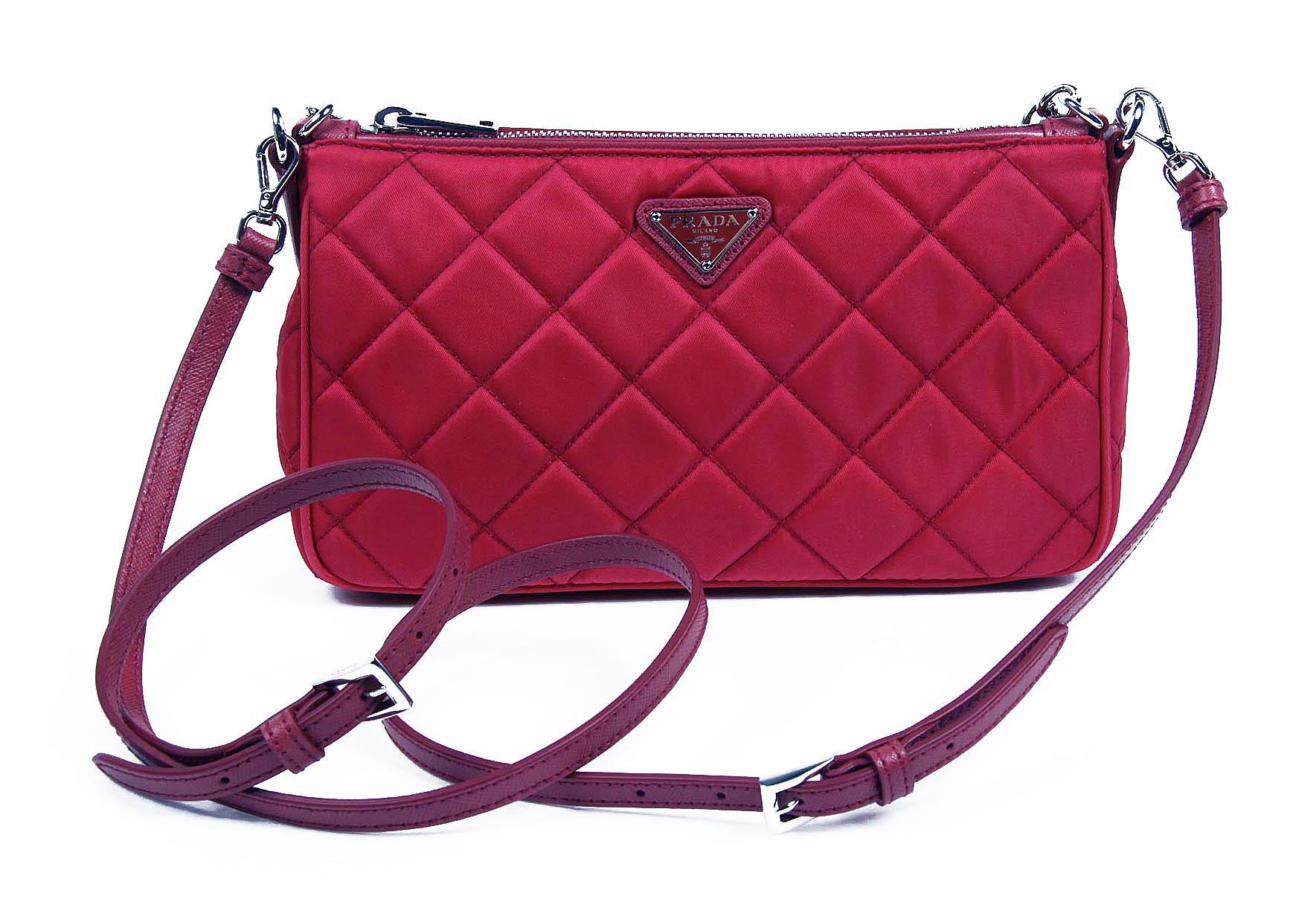 Prada Bolso clutch BT1026 Ibisco Impuntu Tessuto