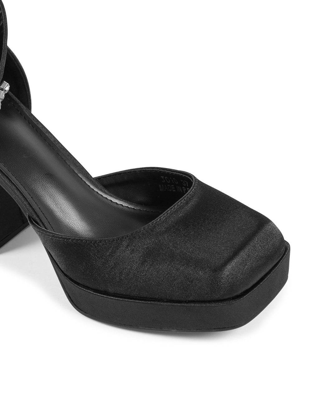 19V69 Italia - Zapatos de salón con tira al tobillo para mujer, color negro, J010 NERO