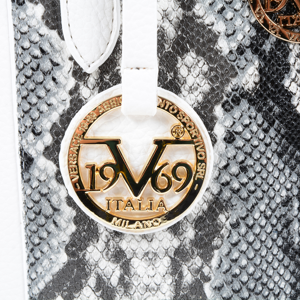 19V69 Italia Womens Handbag White 8000 PYTHON WHITE