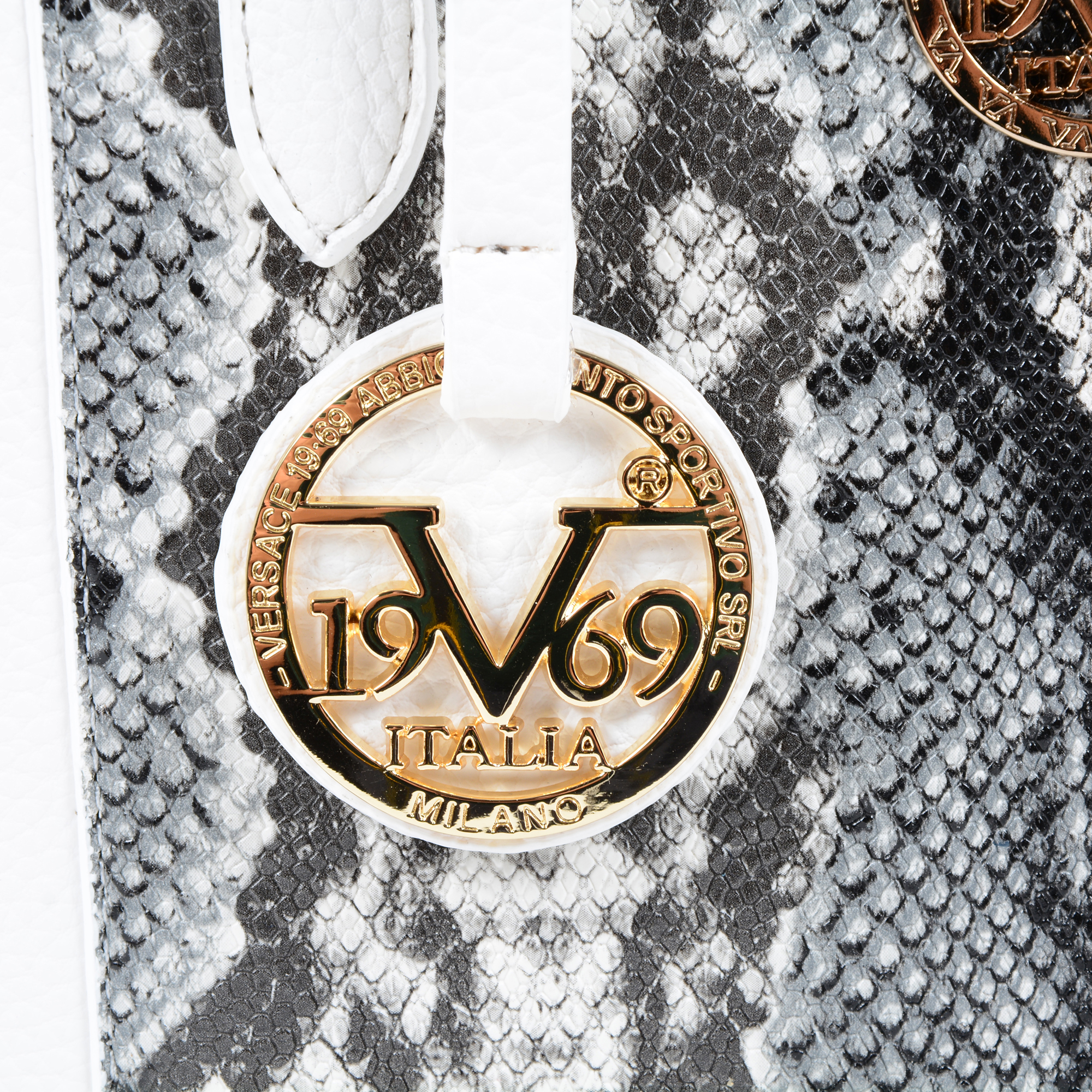 19V69 Italia Womens Handbag White 8000 PYTHON WHITE