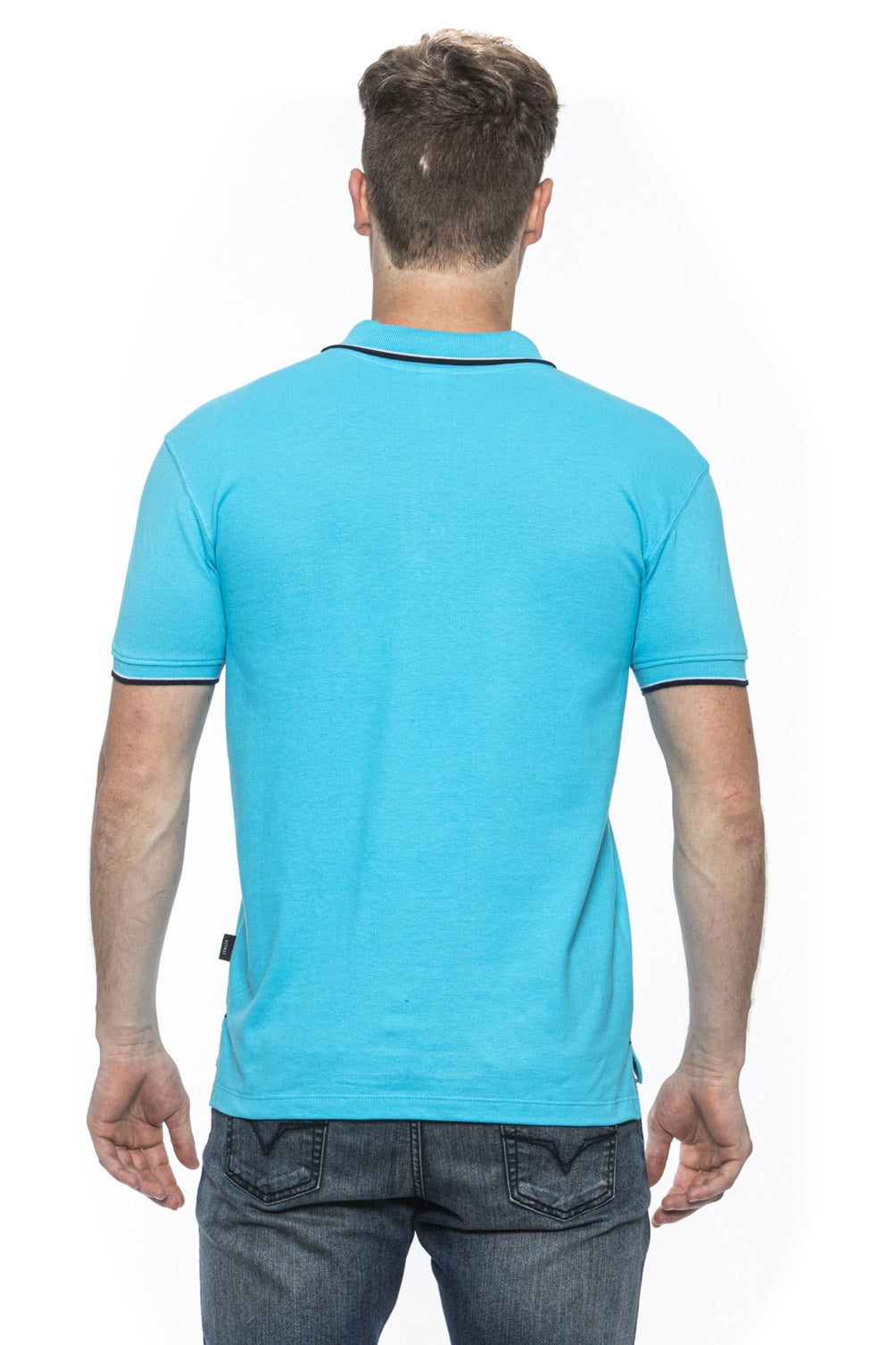 19V69 Italia Polo para hombre Azul Claro COSTINA TURQUESA