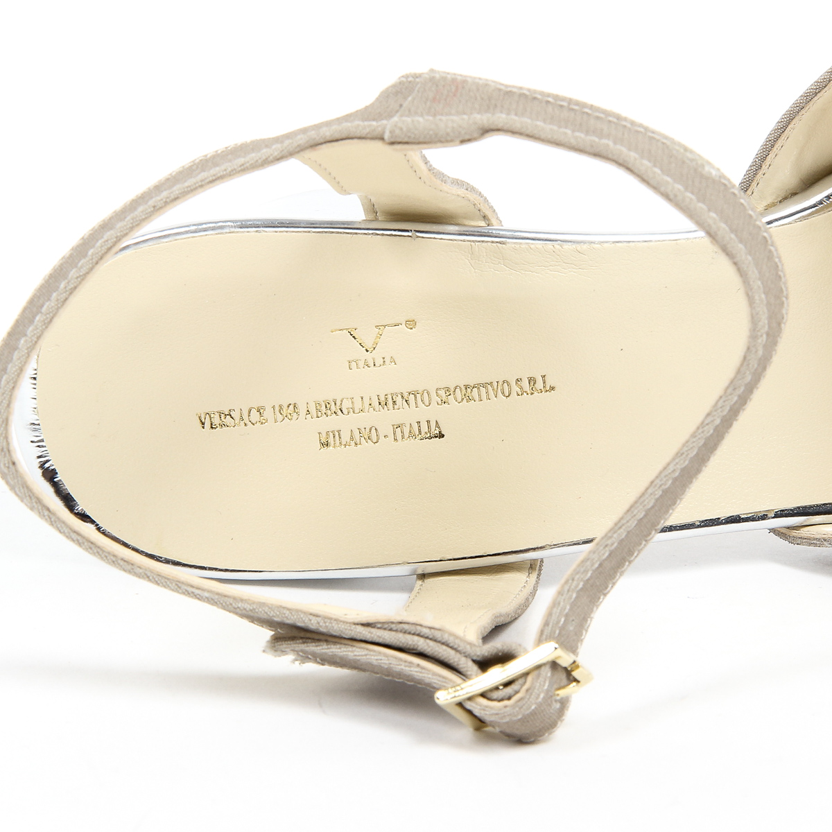 V 1969 Italia Sandalia de tira al tobillo para mujer Beige VERA