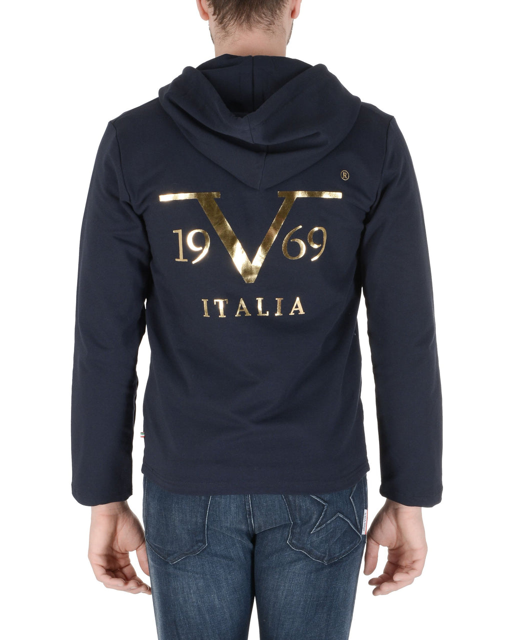 Sudadera con capucha 19V69 Italia para hombre azul marino THOMAS AZUL MARINO