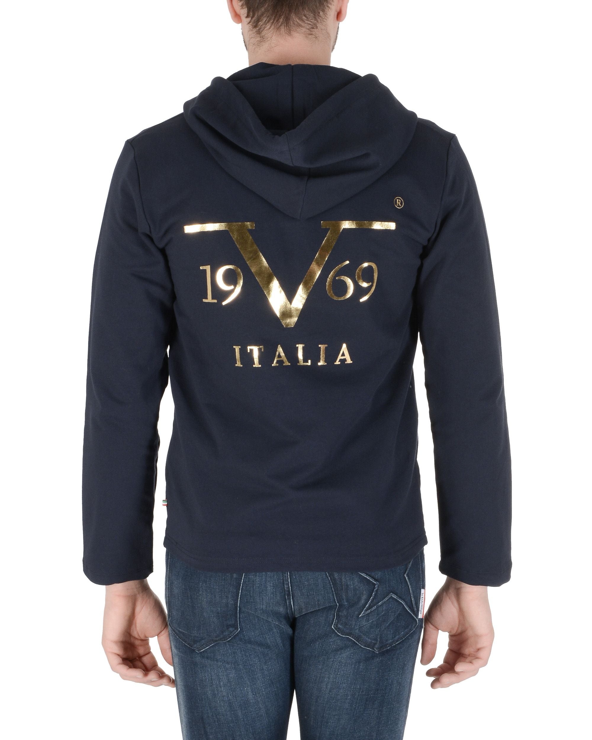 Sudadera con capucha 19V69 Italia para hombre azul marino THOMAS AZUL MARINO