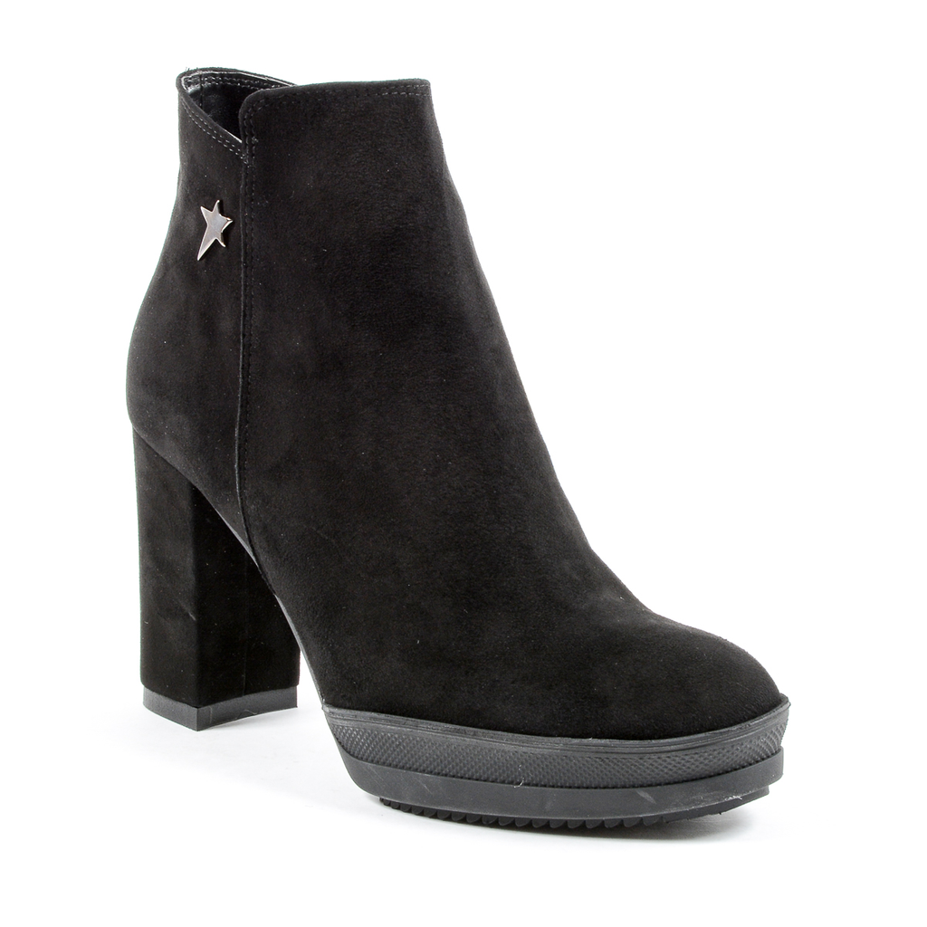 Andrew Charles Womens Heeled Ankle Boot Black SHERYL