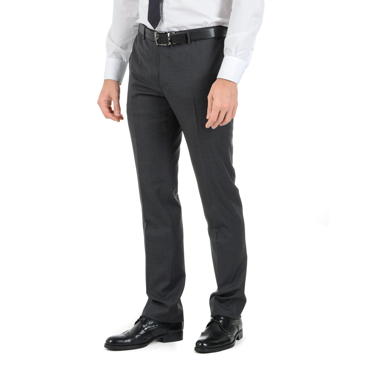 Corneliani Mens Suit Long Sleeves Dark Grey Super 130's