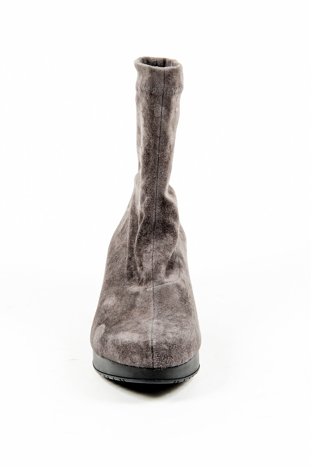 Robert Clergerie Paris - Bota corta para mujer NERDALJ VELOURS STRETCH ANTRACITA DBL
