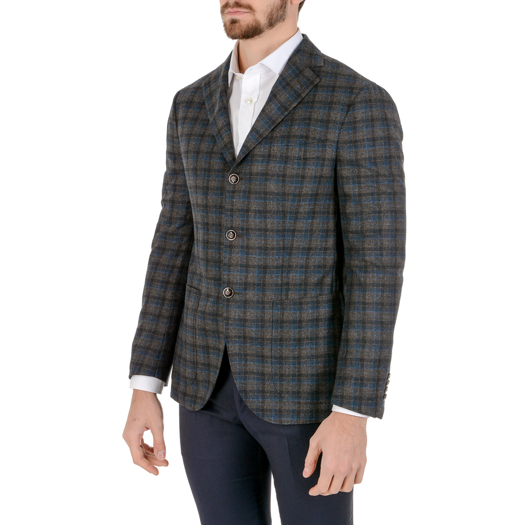 Chaqueta Barba Napoli para hombre de manga larga a cuadros