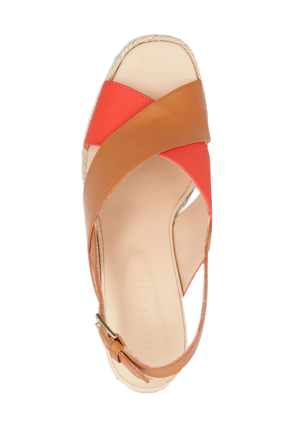 Sandalia de cuña Hogan para mujer, color beige, HXW2660R53088IC0X04