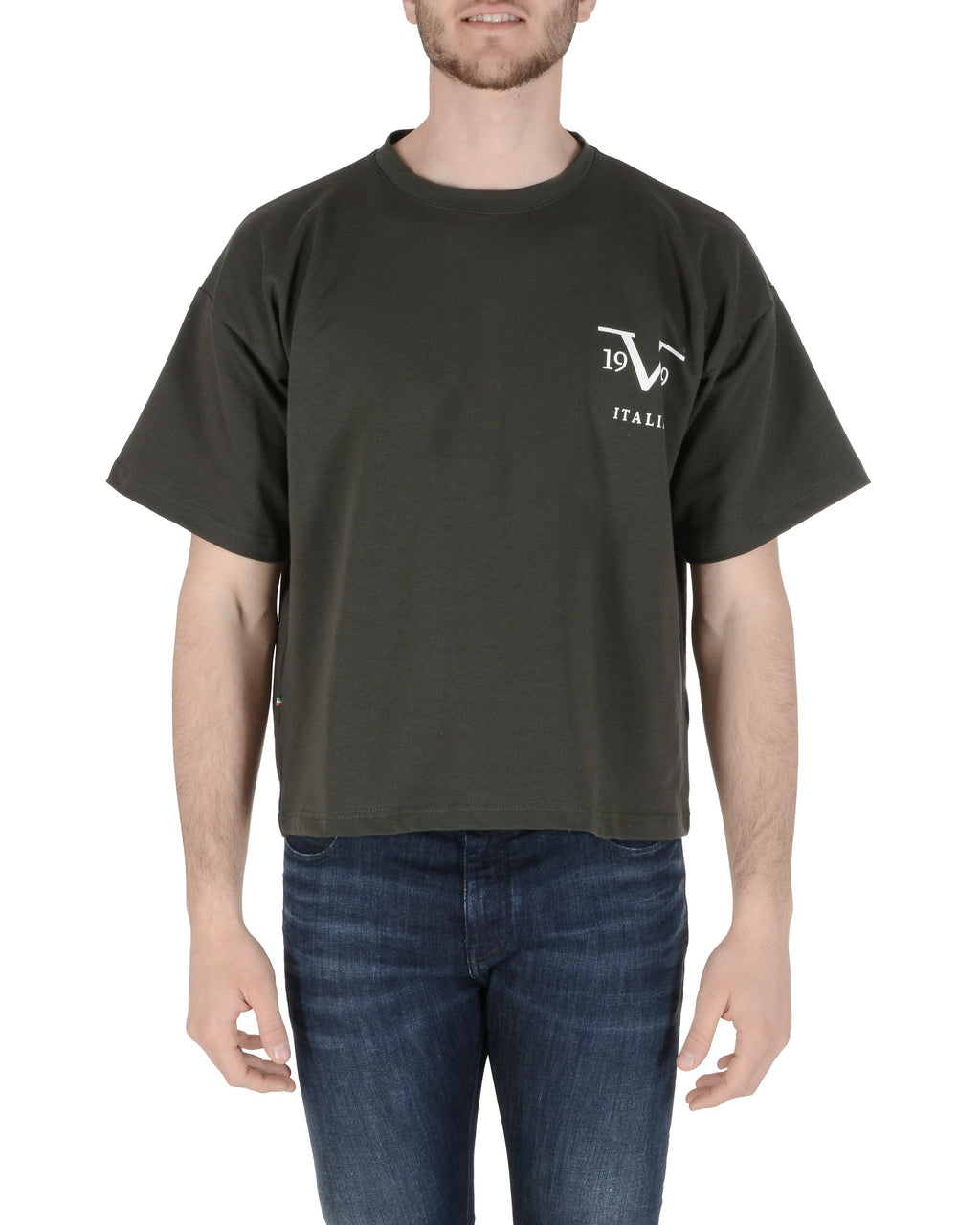 Camiseta Italia para hombre 19V69 Verde oscuro AZIR VERDE OSCURO